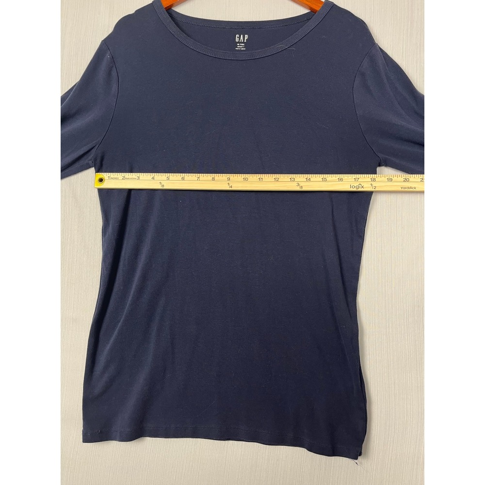Gap Modern Tee Long Sleeve Womens XL Tall Navy Crew Neck Supima Cotton Minimal - Picture 6 of 9